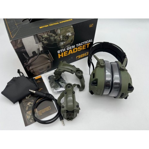 6TH GEN TACTICAL HEADSET тактическая гарнитура, звукосниматель и шумоподавление, активные в Анапе
