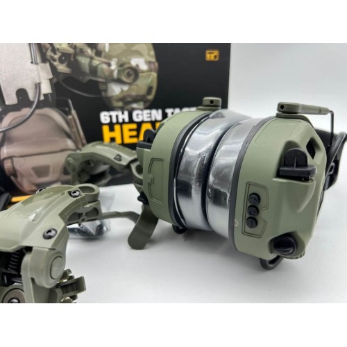 6TH GEN TACTICAL HEADSET тактическая гарнитура, звукосниматель и шумоподавление, активные в Анапе