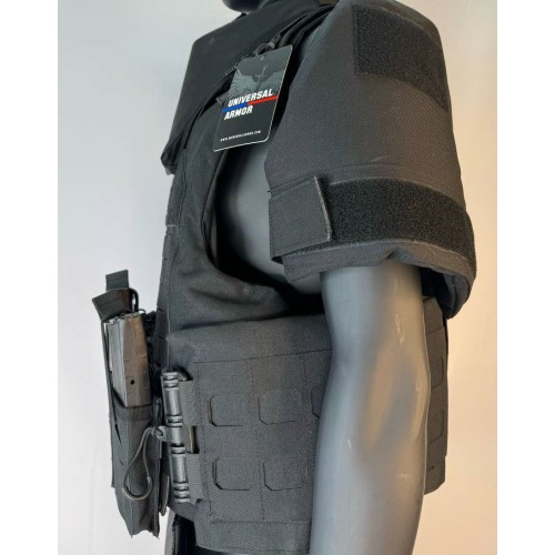 Бронежилет разгрузочный UNIVERSAL ARMOR в Анапе (СВМПЭ + бронеплиты Бр5 класса) черный