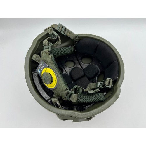 Кевларовый тактический баллистический композитный шлем ACH MICH NIJ IIIA Ops-Core (цвет «олива») / Бр2 класс защиты / с защитой ушей и системой регулировки Венди в Анапе