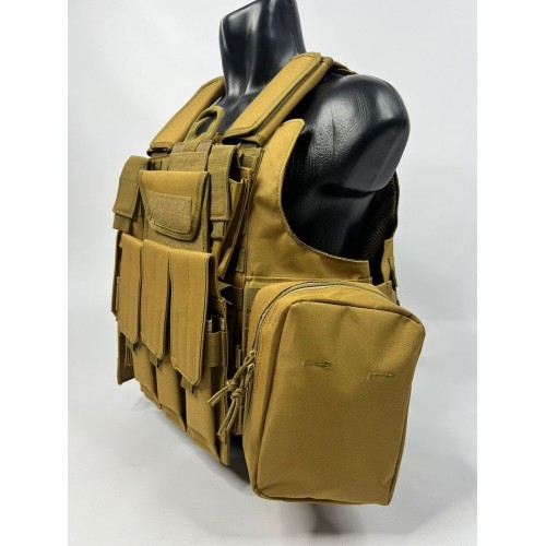 Тактический разгрузочный жилет «5 / пять карманов» с подсумками Tactical Molle Plate Carrier для съемных бронепластин в Анапе